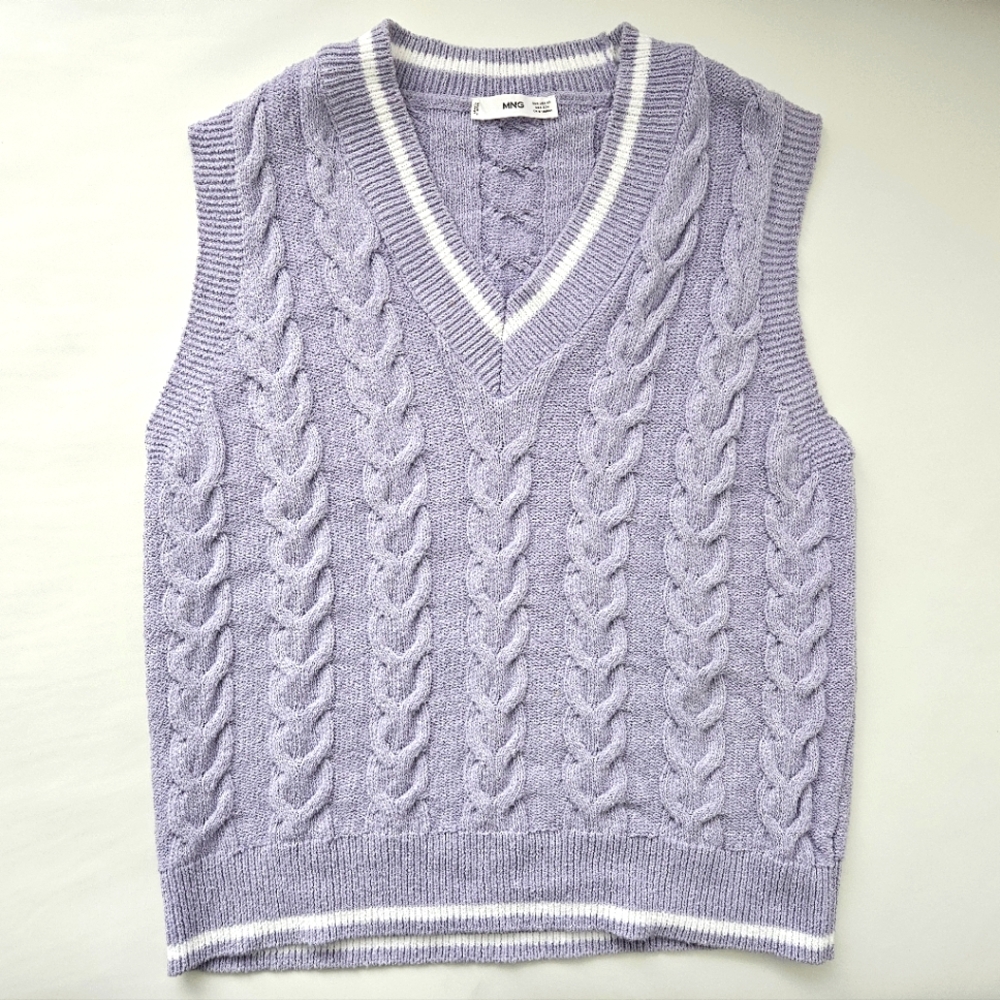 Mango Oversized Knit Vest, Size XS